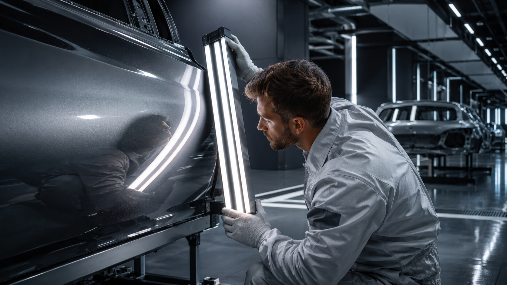 Professional automotive paint booth and controlled finishing production facility