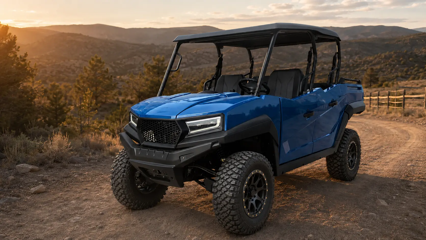 Blue Oreion Trailwarden 1000 four-door crew utility UTV