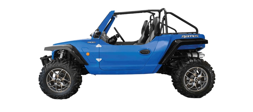 Blue two-seat Oreion Reeper Sport side profile